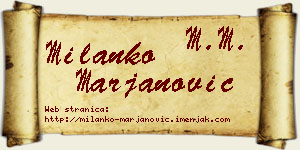 Milanko Marjanović vizit kartica